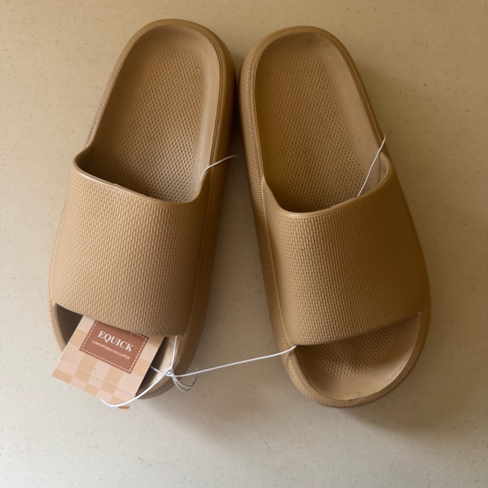 Equick Tan Slide Sandals